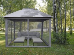 Pavilion de grădină 3 x 4 m cu plasă de țânțari - antracit