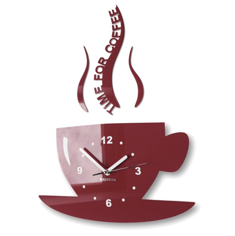 Стенен часовник Time for coffee - Цвят: Кафяво