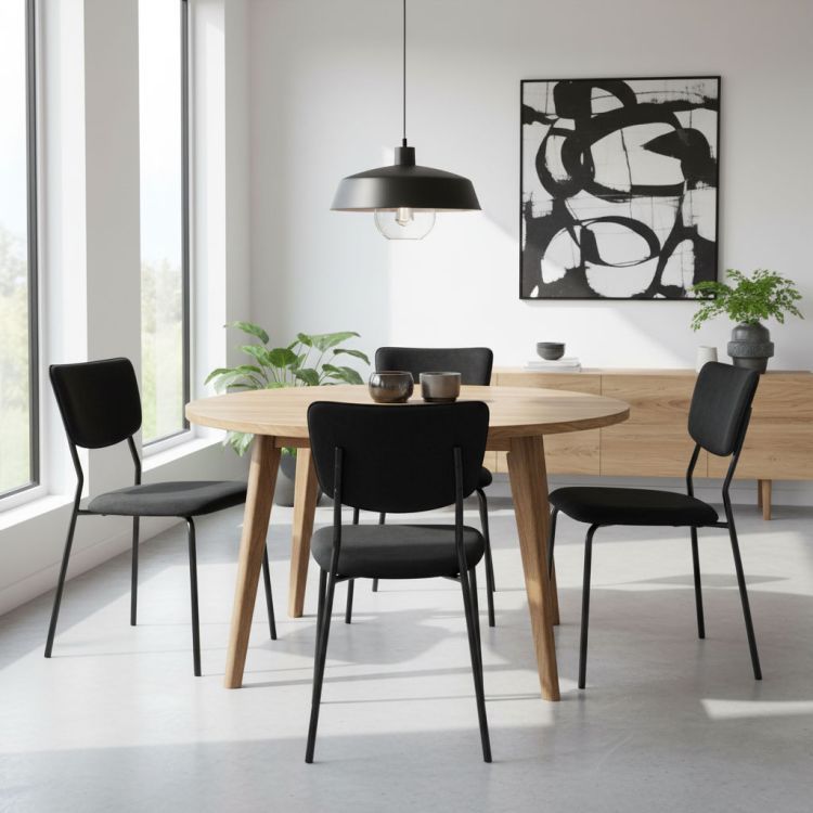 Set de 4 scaune de dining - scaune tapițate din catifea cu structură metalică