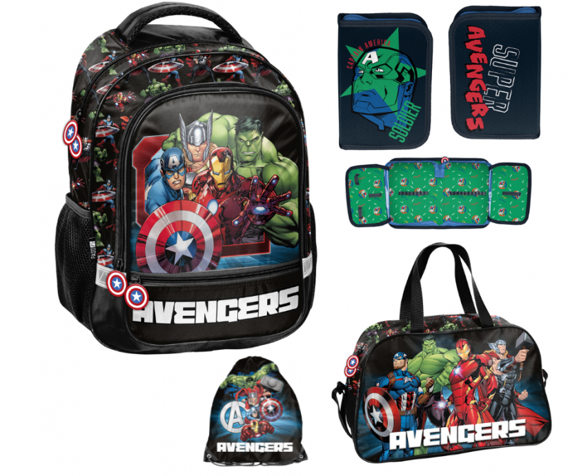 4 részes iskolai szett fiúknak Marvel Avengers