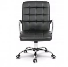Crna kožna uredska stolica G401