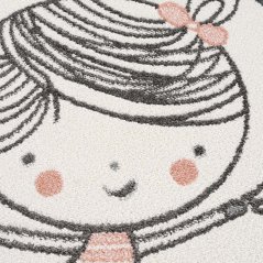 Сладък бебешки кръгъл килим момиченце с балони