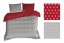 Červeno sivé obojstranné posteľné obliečky s hviezdičkami
