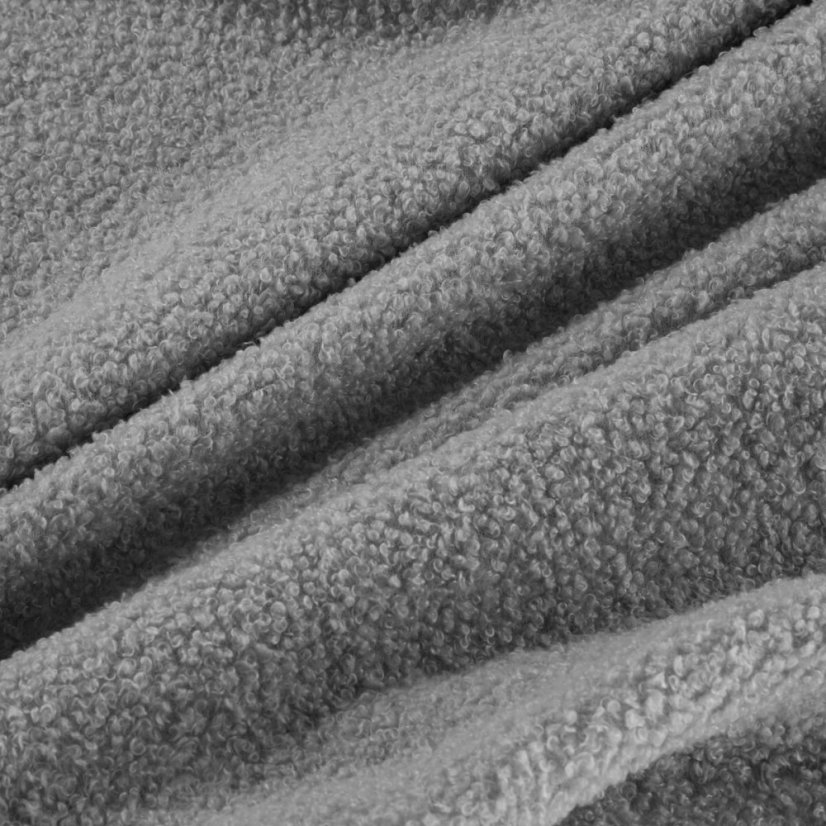 Šedá teplá deka s jemnou texturou BOUCLÉ