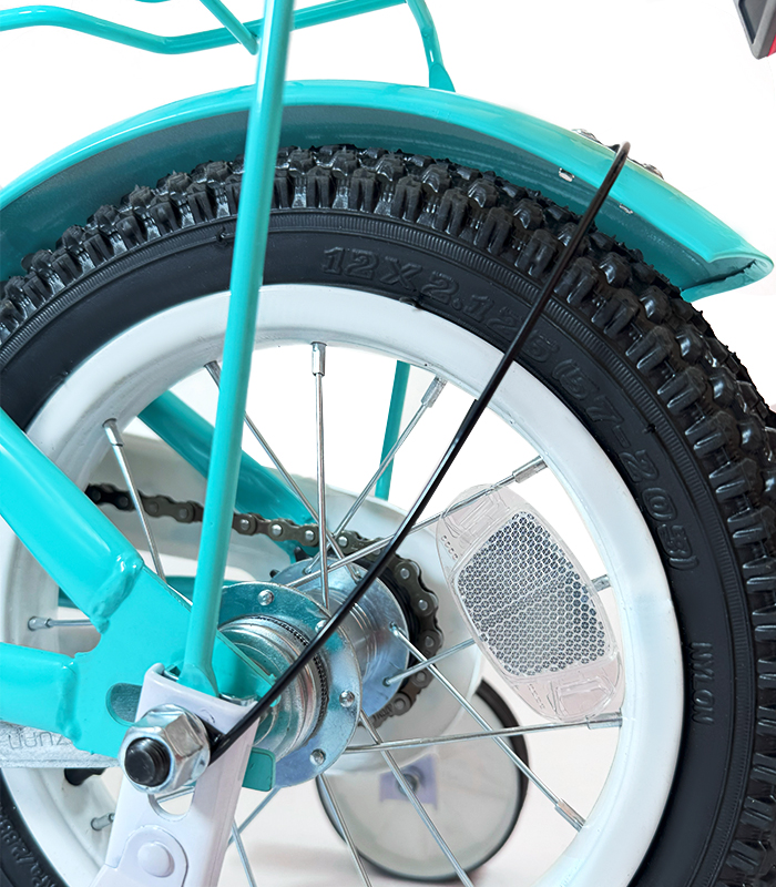 Bicicletă pentru copii cu bară de ghidare, coș și roți auxiliare
