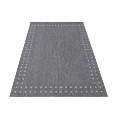 Lussuoso tappeto a doppia faccia con bordo decorativo colore grigio