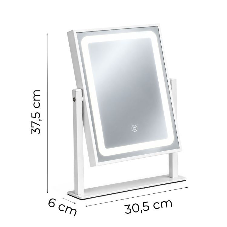 Hollywoodské LED kosmetické zrcátko na stůl s dotykovým ovládáním – 25 x 30 cm