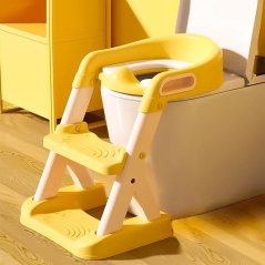 Gyermek WC szék lépcsővel - sárga