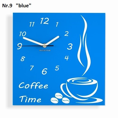 Coffee Time nástěnné kuchyňské hodiny - Barva produktu: Zelená