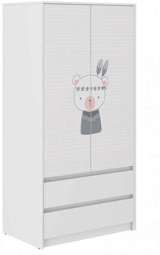 Kindergarderobe mit niedlichem Tier-Motiv 180x55x90 cm
