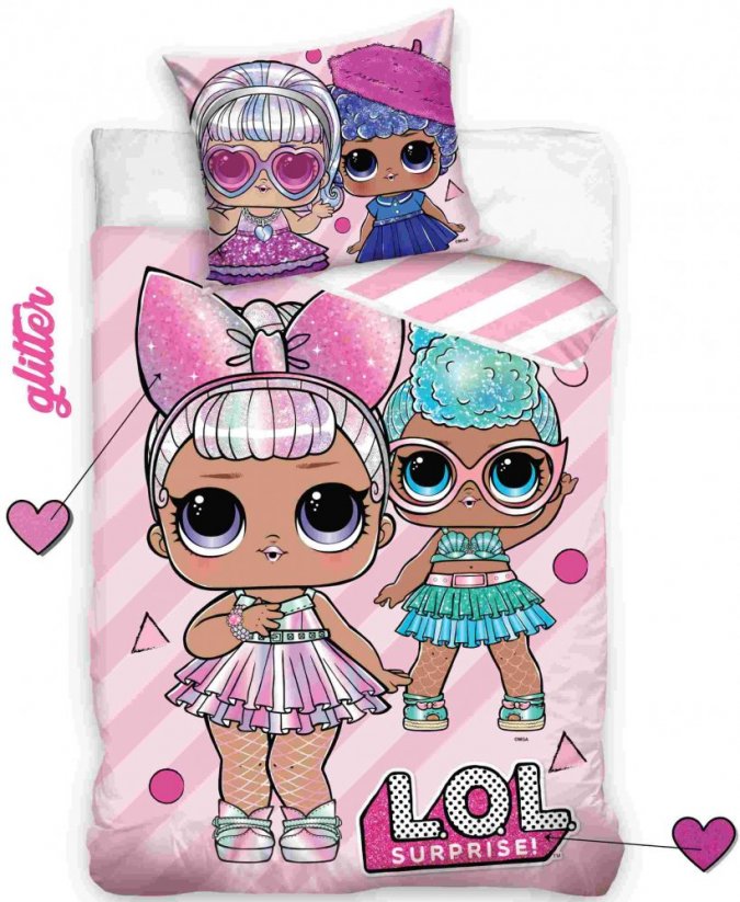 Moderné dievčenské bavlnené posteľné obliečky LOL SURPRISE