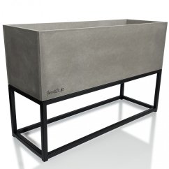 Ghiveci din metal gri cu suprafață netedă LOFT FIORINO 62X22X40 cm