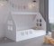 Kinderbett Montessori Haus 160 x 80 cm weiß links