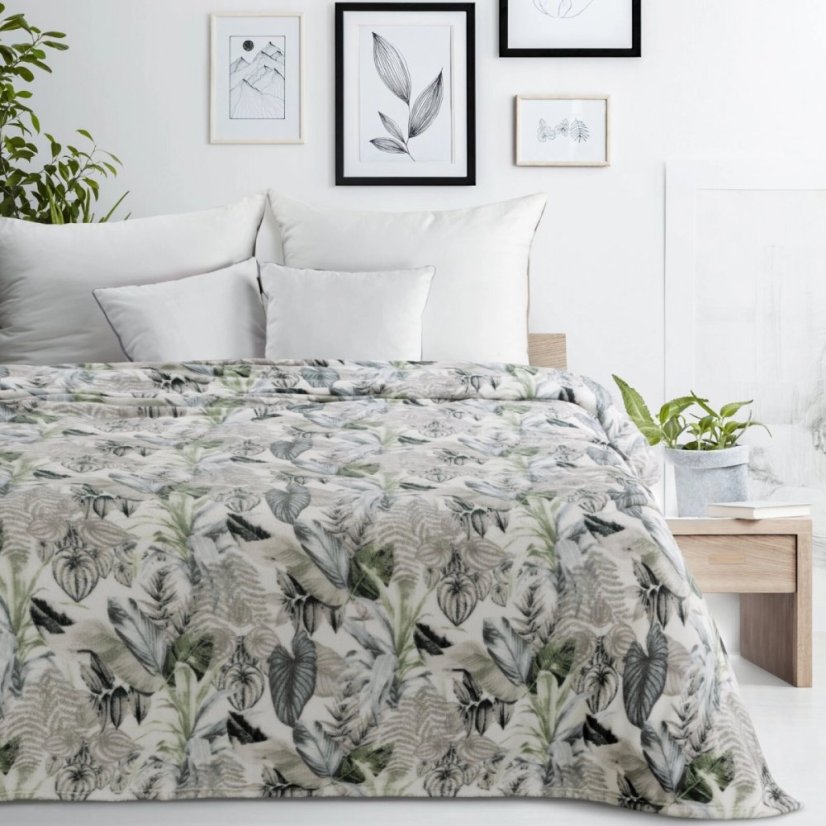 Luxusná akrylová deka s motívom tropických kvetov