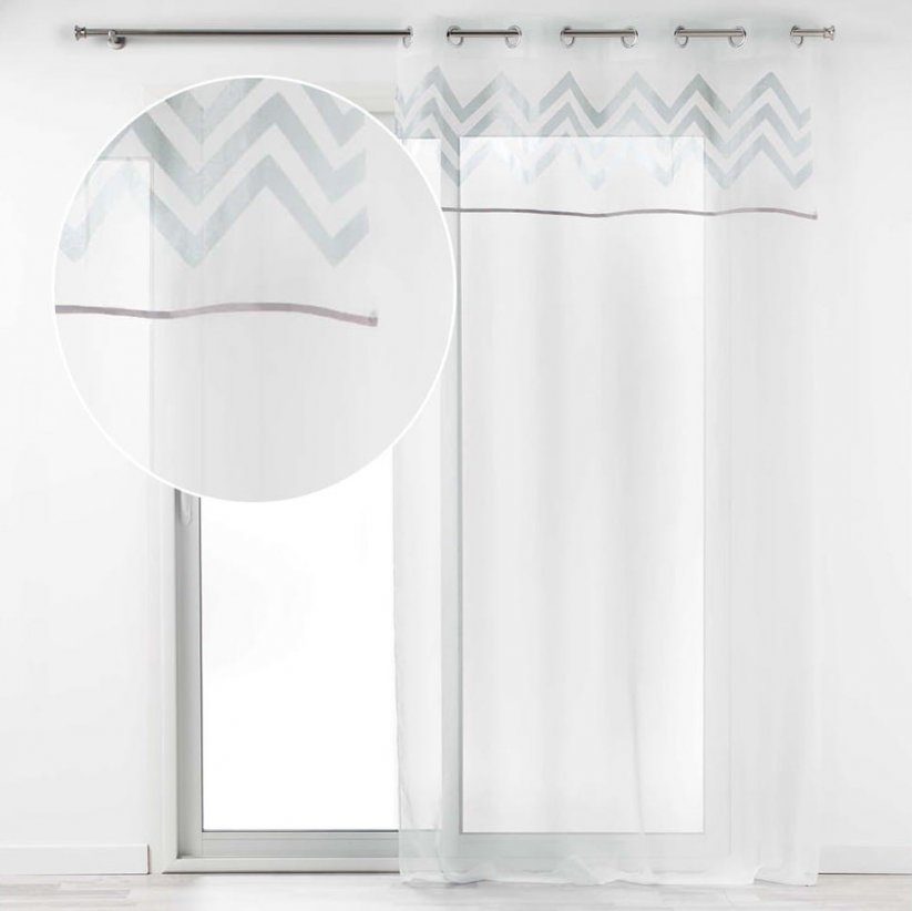 Zarter eleganter Vorhang mit silbernem Muster 140 x 240 cm