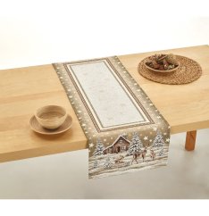 Karácsonyi faliszőnyeg asztali futó Téli táj