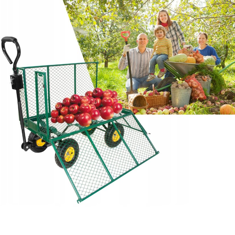 Praktický sklápací záhradný vozík 3v1 na nafukovacích kolesách