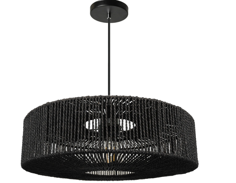 Závesné svietidlo z juty a kovu 60W