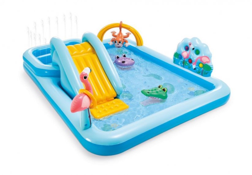 Detský bazén so šmykľavkou a zvieratkami
