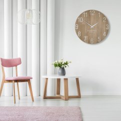 Hochwertige Wanduhr aus Eiche 50 cm