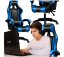 Comoda sedia da gaming con cuscino nero e blu