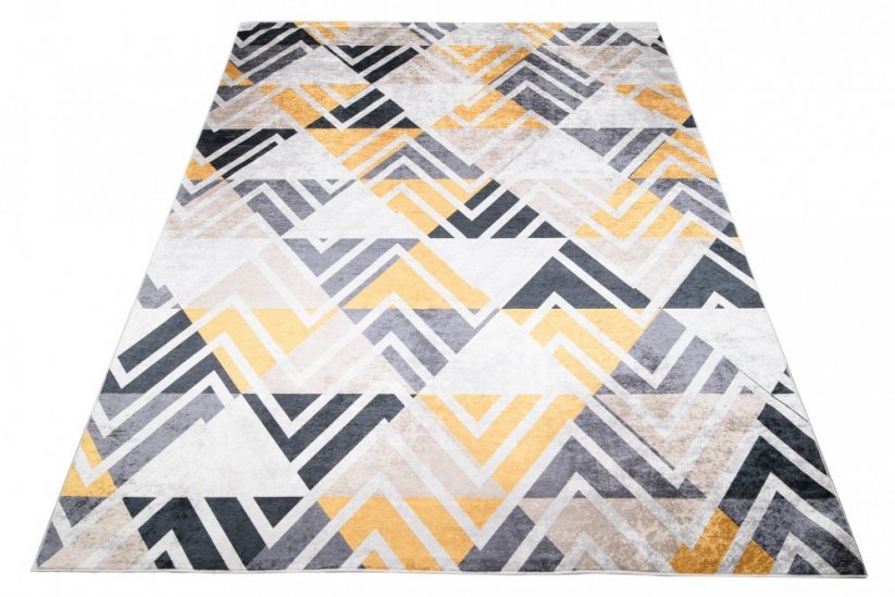 TOSCANA Modern szürke szőnyeg geometrikus mintával  - Méret: Szélesség: 80 cm | Hossz: 150 cm