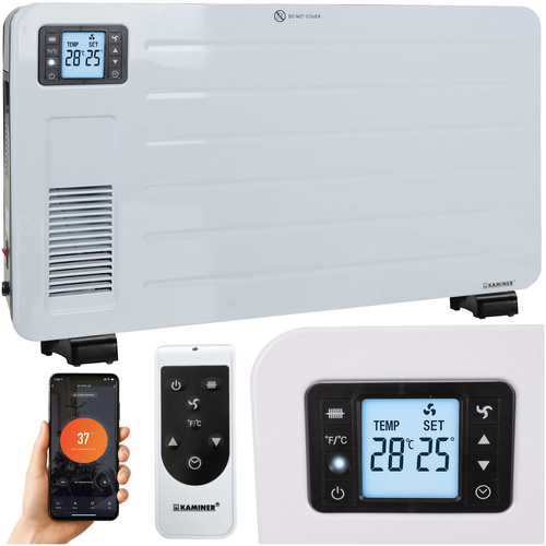 Energeticky úsporný elektrický konvektor Kaminer ZIFLO 2300W s WiFi ovládaním a turbo ventilátorom