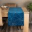 Mitteltischdecke aus blauem Samt mit Blumendruck