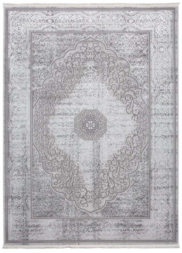 Exkluzivní šedý koberec s bílým orientálním vzorem - Rozměr koberce: Šířka: 160 cm | Délka: 230 cm