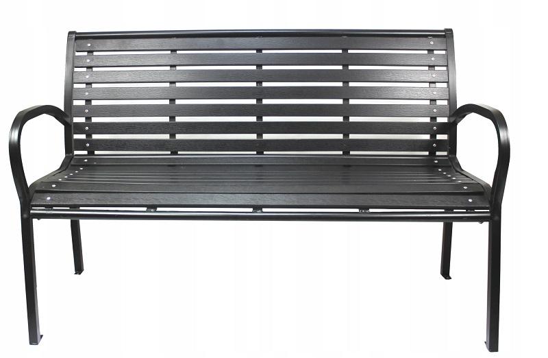 Panchina da giardino moderna in marrone scuro 125 x 60 x 80 cm