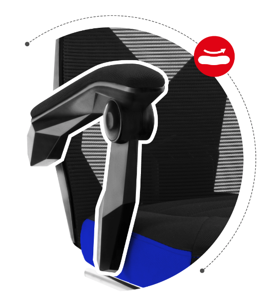 Ergonomické herní modré křeslo s opěrkou nohou COMBAT 3.0