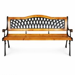 Издръжлива градинска пейка с облегалка 125 x 52 x 77 cm