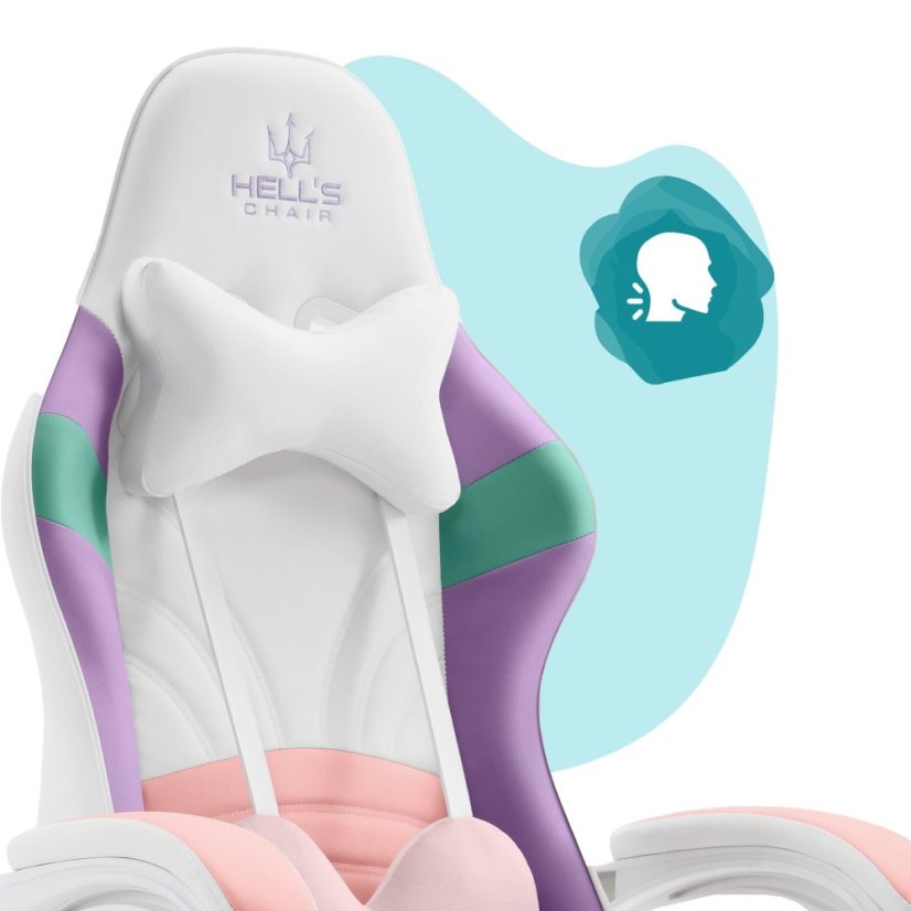 Scaun gaming pentru copii Rainbow culoare pastel