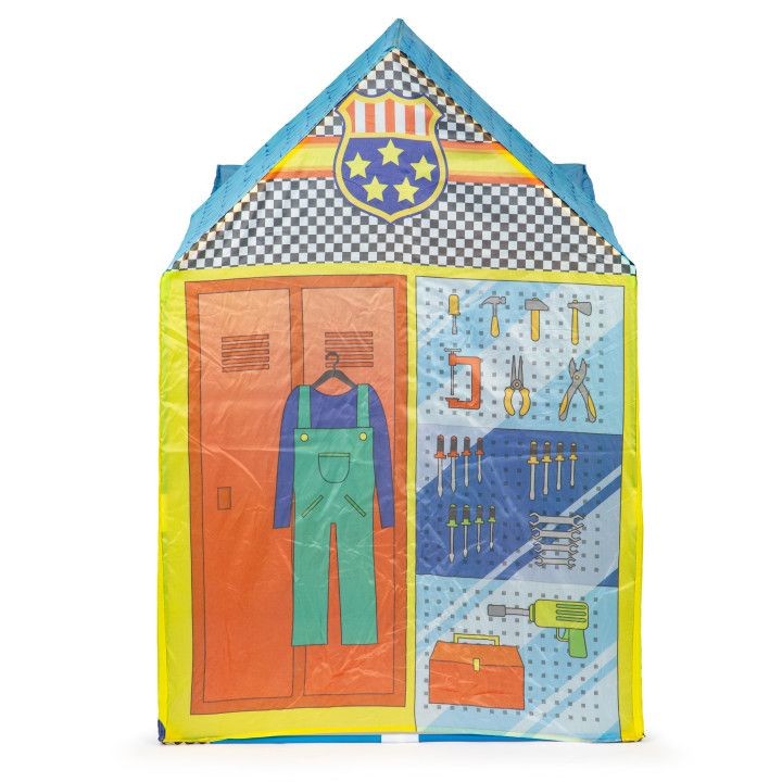 Gyereksátor autóműhely motívummal