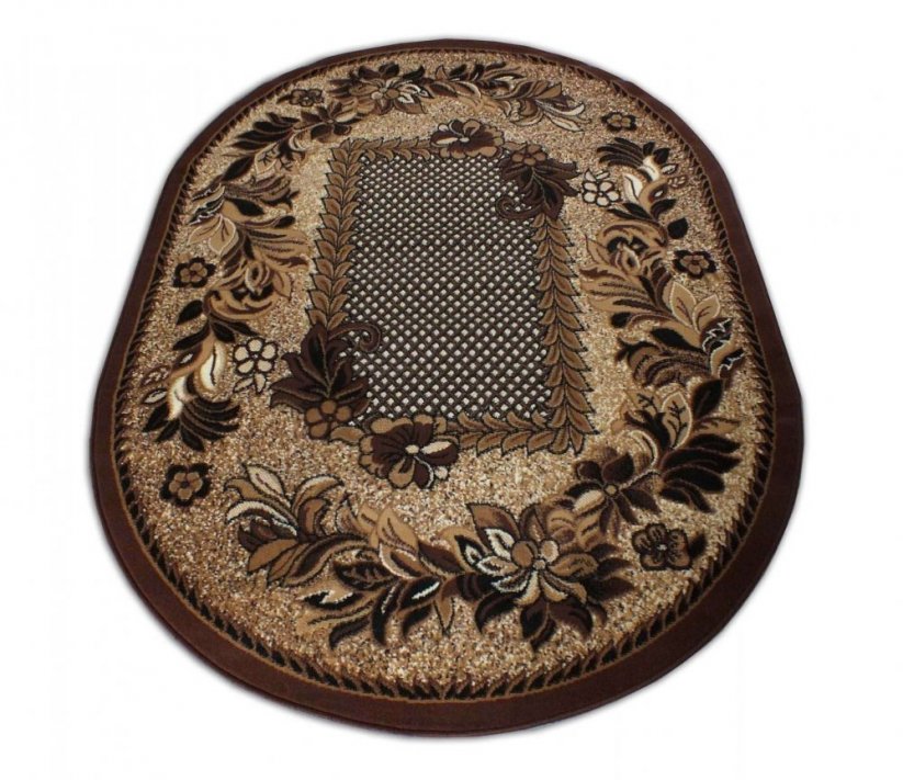 Oválný vintage koberec elegantní hnědé barvy - Rozměr koberce: Šířka: 80 cm | Délka: 150 cm