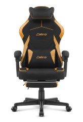 CABRO C502 gamerska stolica od tkanine s osloncem za noge, do 150 kg, crna i narančasta