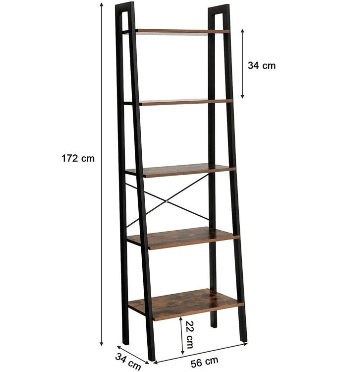 Rustikální regál s 5 policemi