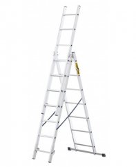 Večnamenska aluminijasta lestev, 3 x 7 stopnic in nosilnost 150 kg
