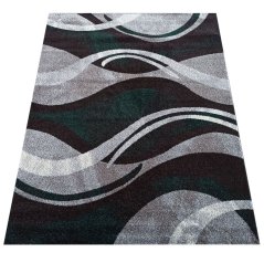 Covor original cu model abstract în verde-gri