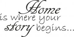 Стикер за стена HOME IS WHERE YOUR STORY BEGINS