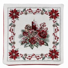 Wandteppich Weihnachtsdecke mit Weihnachtskerzenmotiv 42x42 cm