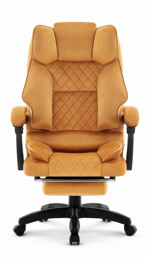 Ergonomická kancelárska stolička HC-1031 s podnožkou - horčicovo-žltá