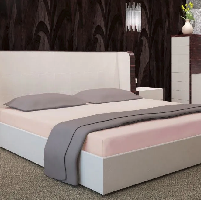 Bledo ružová plachta na posteľ s gumičkou - bavlnený satén