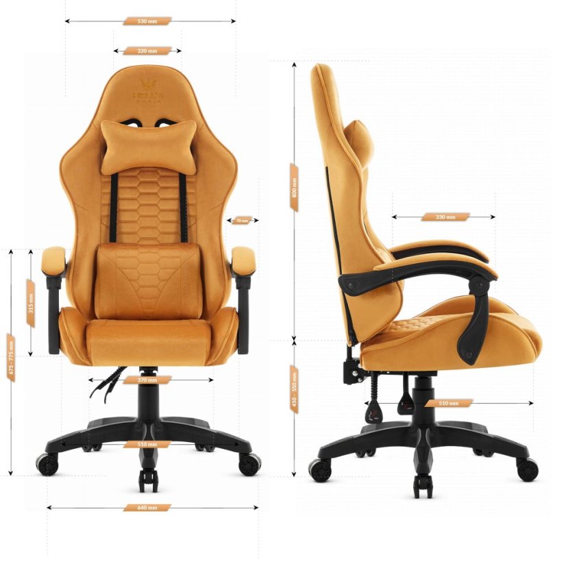 Gaming-Stuhl HC-1000 MUSTARD - Samtstoff