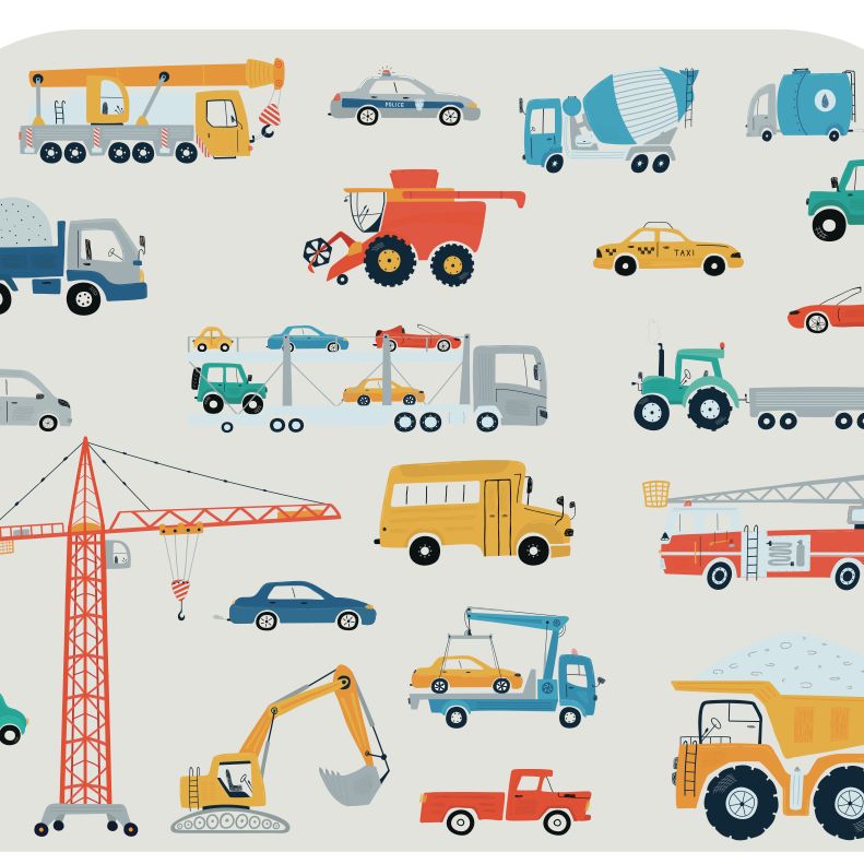 Detská posteľ  140 x 70 cm s motívom nákladných áut