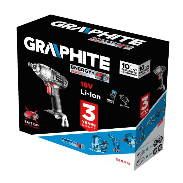 Akumulátorový rázový uťahovák bez batérie 58G018 GRAPHITE