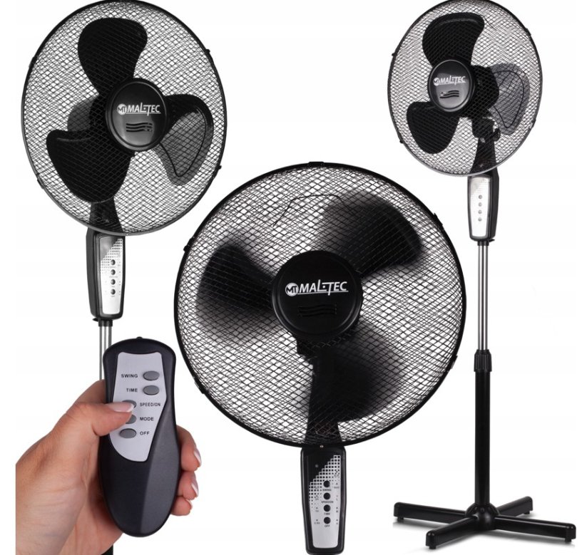 Čierny podlahový ventilátor MalTec WL85-BR