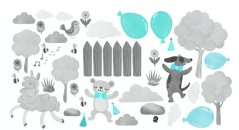 Čudovita otroška stenska nalepka Happy Animals