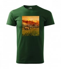 Красива памучна мъжка тениска за запален ловец с топ принт