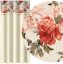  Elegante tenda beige con stampa di fiori colorati